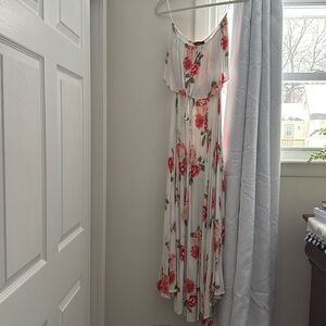 Floral strapless dress